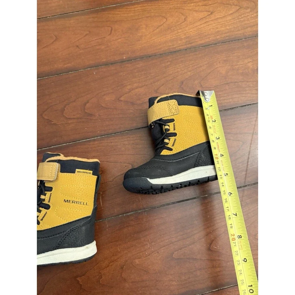 NWOB Merrell Little Kids Unisex Yellow Black Snow Storm Waterproof Boot Size‎ 4M